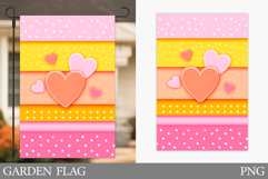 Hearts Garden Flag Design. Valentine Garden Flag Sublimation Product Image 1