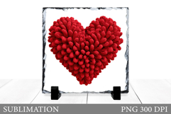 Crochet Heart Slate Design. Valentines Heart Sublimation Product Image 1