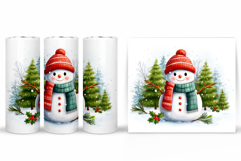 Cute Snowman Tumbler. Christmas Snowman Tumbler Sublimation Product Image 2
