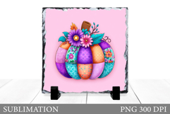 Pumpkin Slate Design. Patchwork Pumpkin Sublimation Product Image 1