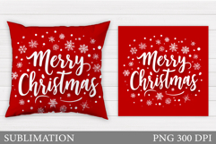 Merry Christmas Pillow Design. Christmas Pillow Sublimation Product Image 1