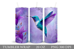 Hummingbird Tumbler Sublimation. Bird Flowers Tumbler Product Image 1