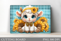 Cute Lamb Cutting Board. Lamb Flowers Cutting Board Design Product Image 1