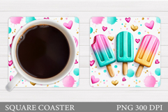 Ice Cream Coaster Design. Summer Coaster Sublimation Product Image 1