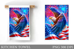 Patriotic Eagle Kitchen Towel. Patriotic Kitchen Towel Product Image 1