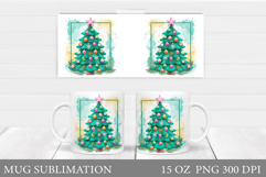 Christmas Tree Mug Sublimation. Christmas Tree Mug Design Product Image 1