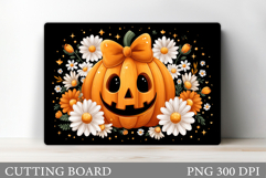 Halloween Cutting Board. Scary Pumpkin Cutting Board Product Image 1