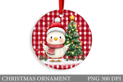 Cute Chicken Christmas Ornament. Christmas Sublimation Product Image 1