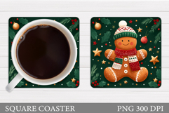Gingerbread Coaster Design. Christmas Coaster Sublimation Product Image 1