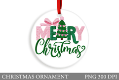 Christmas Ornament Sublimation. Merry Christmas Ornament Product Image 1
