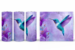 Hummingbird Tumbler Sublimation. Bird Flowers Tumbler Product Image 2