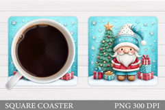 Christmas Gnome Coaster. Christmas Coaster Sublimation Product Image 1