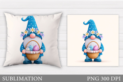 Easter Gnome Pillow Design. Easter Pillow Sublimation Product Image 1