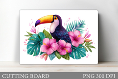 Toucan Cutting Board. Flowers Cutting Board Design Product Image 1