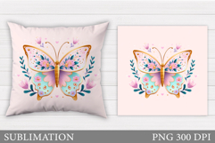 Butterfly Pillow Sublimation. Butterfly Sublimation Product Image 1