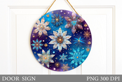 Snowflakes Door Sign Design. Christmas Door Sign Sublimation Product Image 1