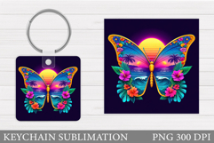 Butterfly Keychain Design. Butterfly Sublimation Product Image 1