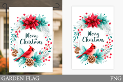 Christmas Bird Garden Flag. Christmas Garden Flag Design Product Image 1