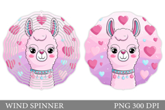 Valentines Lama Wind Spinner. Valentines Wind Spinner Design Product Image 1