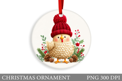 Cute Chicken Christmas Ornament. Christmas Sublimation Product Image 1