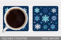 Snowflakes Coaster Sublimation. Snowflakes Sublimation Product Image 1