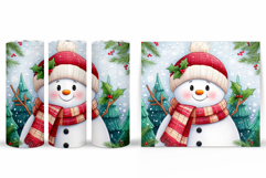 Cute Snowman Tumbler Design. Christmas Tumbler Sublimation Product Image 2
