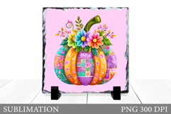 Pumpkin Slate Design. Patchwork Pumpkin Sublimation Product Image 1