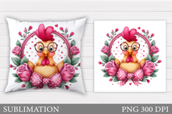 Cute Chicken Sublimation. Funny Chicken Pillow Design Product Image 1