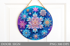Snowflakes Door Sign Design. Christmas Door Sign Sublimation Product Image 1