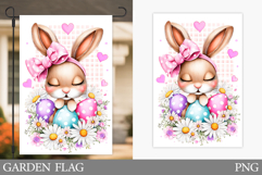 Easter Bunny Garden Flag. Easter Garden Flag Sublimation Product Image 1