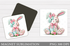 Cute Bunny Magnet Design. Cute Bunny Sublimation Product Image 1