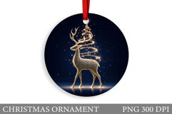 Reindeer Christmas Ornament. Christmas Ornament Sublimation Product Image 1
