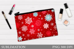 Snowflakes Makeup Bag. Christmas Makeup Bag Sublimation Product Image 1