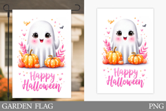 Halloween Garden Flag Design. Halloween Ghost Garden Flag Product Image 1