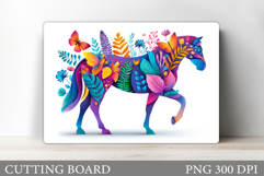 Cute Horse Cutting Board Design. Horse Sublimation Product Image 1