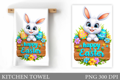 Easter Bunny Kitchen Towel . Easter Kitchen Towel Design Product Image 1