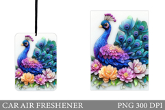 Peacock Car Air Freshener. Flowers Car Air Freshener Design Product Image 1