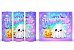 Cute Halloween Tumbler. Cute Pumpkin Tumbler Sublimation Product Image 2