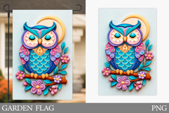Cute Owl Garden Flag Design. Cute Owl Sublimation Product Image 1
