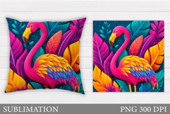 Flamingo Sublimation. Flamingo Pillow Sublimation Product Image 1