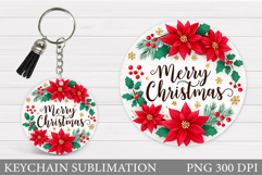Merry Christmas Keychain. Christmas Keychain Design Product Image 1