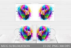 Flamingo Mug Wrap Design. Flamingo Mug Sublimation Product Image 1