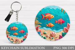 Fish Keychain Sublimation. Sea Keychain Design Product Image 1