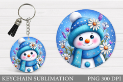 Christmas Snowman Keychain. Christmas Keychain Sublimation Product Image 1