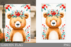 Christmas Bear Garden Flag. Christmas Garden Flag Design Product Image 1