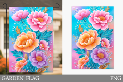 Flowers Garden Flag Design. Floral Garden Flag Sublimation Product Image 1