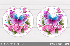 Butterfly Car Coaster. Summer Car Coaster Design Product Image 1