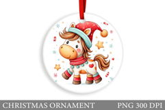 Cute Horse Christmas Ornament. Cute Horse Sublimation Product Image 1