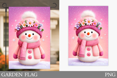 Snowman Garden Flag. Christmas Garden Flag Sublimation Product Image 1