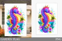 Seahorse Garden Flag. Sea Garden Flag Sublimation Product Image 1
